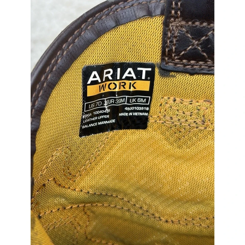 Men's Ariat Boots Brown Slip-On 7D Workwear Construction Ranch Workhog Venttek